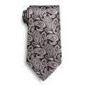 Black and Gray Silk Paisley Tie